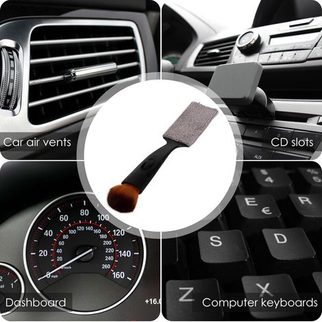 Brosse de nettoyage intérieur de voiture, brosse de nettoyage double embout pour la maison et la voiture (1/5)