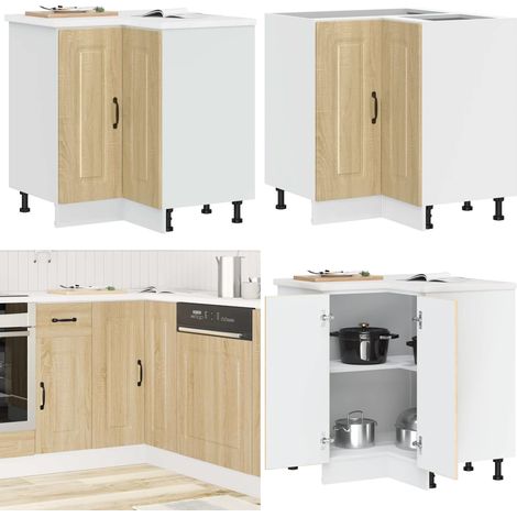 vidaXL Küchen-Eckunterschrank Kalmar Sonoma-Eiche Holzwerkstoff (1/5)