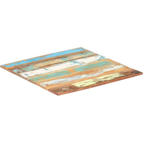 Dessus de table carré 80x80 cm 15-16 mm Bois de récupération vidaXL