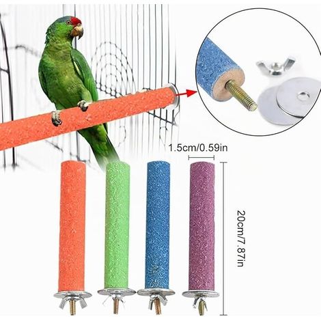 Perchoirs pour Cages à Oiseaux, Perroquet Cage Perche, perchoirs pour Petits Oiseaux, pour perruches Canaries, bâtons Support Bois pour Perroque (1/4)