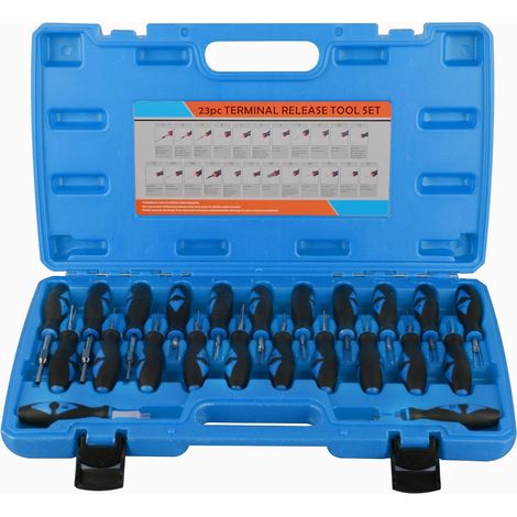 23pcs Terminal Outil de Voiture borne électrique, Câblage sertissage Connecteur Broche Outil de Retrait, Outils de réparation pour Terminal électrique de Voiture (1/5)
