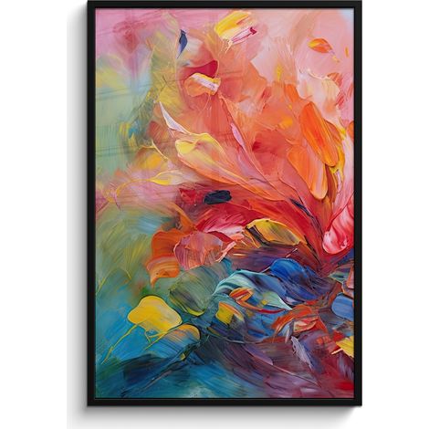 AFFICHE ENCADRÉE Peinture à l'huile - Art - Abstrait - Coloré Decoration Murale Peinture 80x120 (1/5)