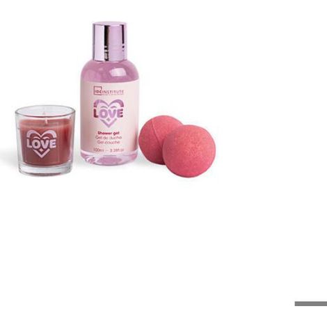 In Love Coffret Cadeau - Bougie, Boules de Bain & Gel Douche - Parfum Subtil - Idéal Voyage (1/2)