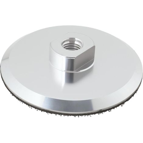 1 Pcs 4" M14 Aluminum Buffer with Hook and Loop Back for Angle Grinder Stone Polishing 100mm Silver (1/5)
