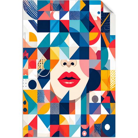Selbstklebendes Poster – Wandsticker Geometrische Abstraktion Bauhaus 40x60 cm
