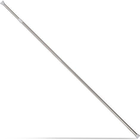 Bastone telescopico versatile regolabile 66 x 110 cm montaggio senza foratura design senza tempo in acciaio inossidabile argentato 130004404