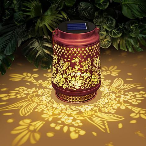 Lanterne Solaire Exterieur, Lampe Solaire Exterieur Jardin en Métal, Étanches Lanternes d'extérieur LED Suspendues, Suspendre/Poser, pour Jardin Extérieur Patio Balcon Camping (1/5)