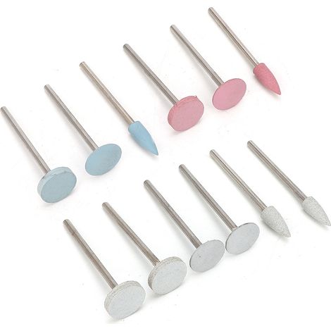 Kit 12 pièces tête polisseuse dentaire, foret de meulage pour prothèse porcelaine, outil équipement de polissage céramique, accessoires de fraisage dentaire (1/5)