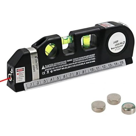 Livella laser misuratore linee multifunzione puntatore con metro a nastro 250cm (1/5)