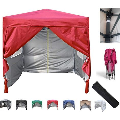 Mcc Premier 2X2m Pop-up Gazebo waterproof coating layer Marquee Canopy WS RED