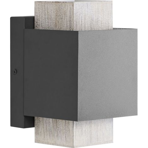 Lampada da parete da esterno a LED in metallo per porta d'ingresso e portico nero Timok (1/5)