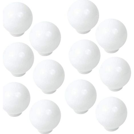 FPLUS pomo bola abs d/29 blanco , Tirador Pomo Mueble Infantil Bola Resina ABS Blanco Brillo - Diámetro 29MM.