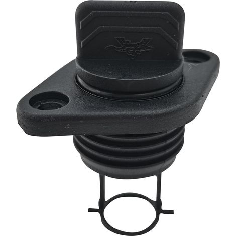Marine black plastic diamond-shaped water plug drain valve, stern drain plug, kayak bilge water plug, threaded plug accessory - black - plastic (1/4)