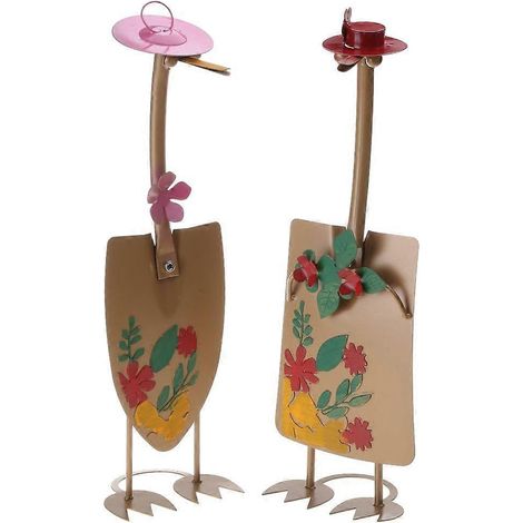 Adorable sculpture de canard en métal pour jardin extérieur, pelles, décorations de pelouse de style ferme