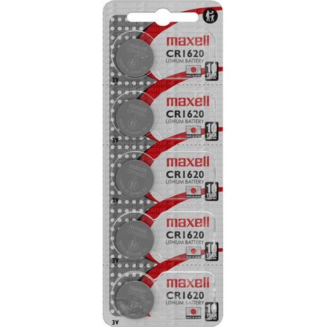 Piles boutons Lithium CR1620 (5×1) MAXELL