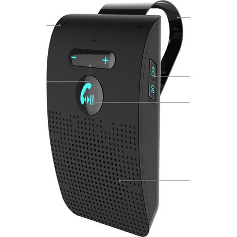 Pare-soleil voiture Bluetooth mains libres 1 vers 2 commutation automatique diffusion vocale pour véhicule (1/5)