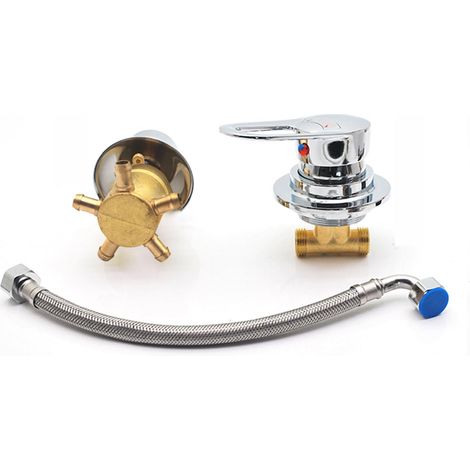 2/3/4/5 Voies Robinet De Douche Mitigeur D'Eau Froide Et Chaude En Deux Parties Double Support Commande Type Rotatif Fixe (1/5)