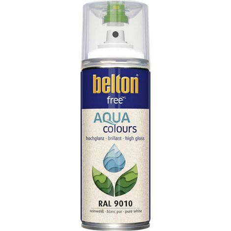 belton free Lackspray AQUAcolours 400 ml reinweiß hochglanz Sprühlacke (1/3)