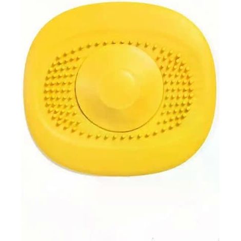 Bouchon de lavabo en silicone, filtre de douche, couvercle de bonde, récupérateur de cheveux, crépine de lavabo, bonde de sol, accessoires de salle de bain, jaune (1/5)