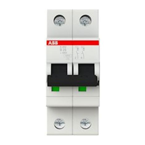 Disjoncteur S202 2P 25A Courbe B Raccordement à vis - 10KA (2 modules) - 2CDS252001R0255