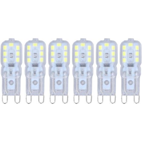 Pair Ampoules LED G9 (lot de 6) – Dimmables, confortables pour les yeux, économiques en énergie, 14 LED, 3 W, idéales pour les suspensions et les lampes de table (lumière chaude, tension : 220-240 V C (1/5)