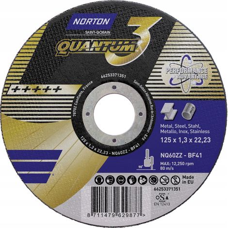 Disco da taglio Norton quantum 125 mm 1.3 mm alta prestazione