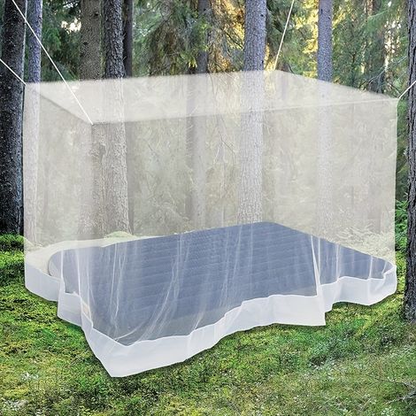 Double moustiquaire facile à installer pour le camping – Portable, durable, protection contre les insectes blancs. (1/5)