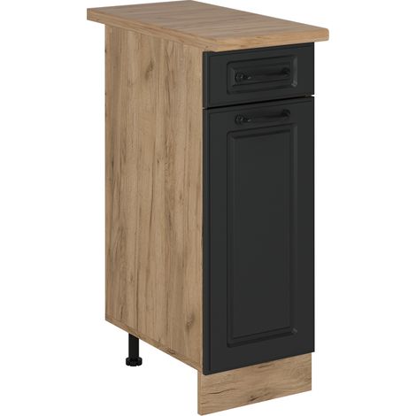 Küchenunterschrank R-Line, Anthrazit Landhaus, 30 cm , AP Eiche, Vicco