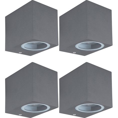 Wandstrahler Außenleuchte Haustür Fassadenleuchte anthrazit Wandleuchte für Ihre Terrasse, Fernbedienung dimmbar Farbwechsel, 1x RGB LED 3,5W, BxH 6x8,1 cm, 4er Set (1/5)