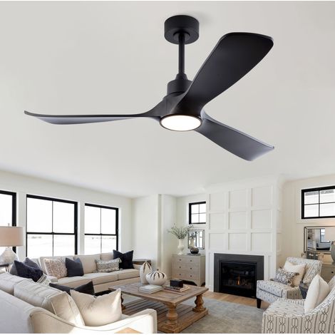 Ventilatore da soffitto con luce 52 pollici nero, motore DC reversibile HAVRYA (1/5)