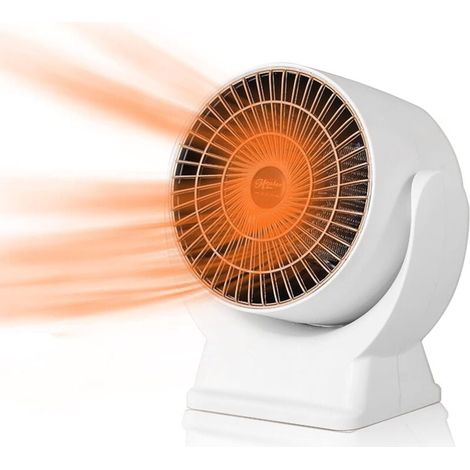 Calefactor eléctrico portátil, silencioso y económico, mini calefactor portátil de 800 W, con termostato para oficina (blanco) (1/5)