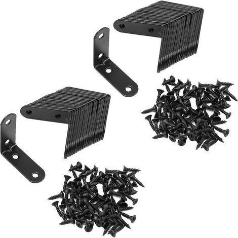 40 Stück 50 mm x 50 mm rechtwinklige Eckwinkel aus Edelstahl, L-förmige Eckwinkel für Möbel (1/5)