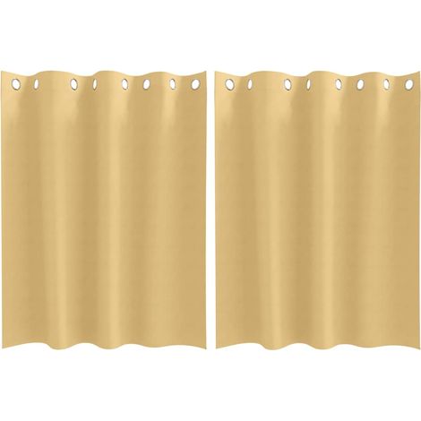 Maison Exclusive - Rideaux occultants avec anneaux 2 pcs Beige 140 x 140 cm