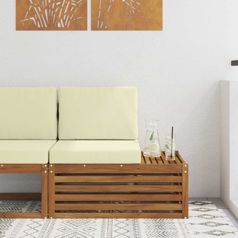 Outdoor Endsofa Natur 91 x 63 x 73 cm Massivholz Akazie