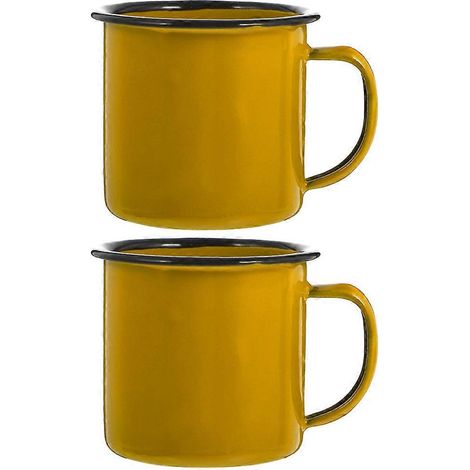 2er-Set Haushaltsmilchbecher, Vintage-Kaffeebecher, multifunktionale Kaffeetassen, Milchbehälter-6.5X6.5X6CM-Yellow (1/3)