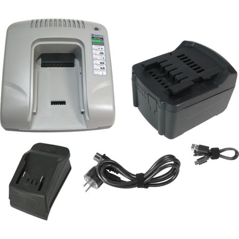 Trade-Shop 2in1 Set: Li-Ion Akku 14,4V 3000mAh + USB Ladegerät für Metabo BS 14.4 LT Compact 6.02137.55, BS 14.4 LT Impuls 6.02137.50, ULA 14.4-18 (1/5)