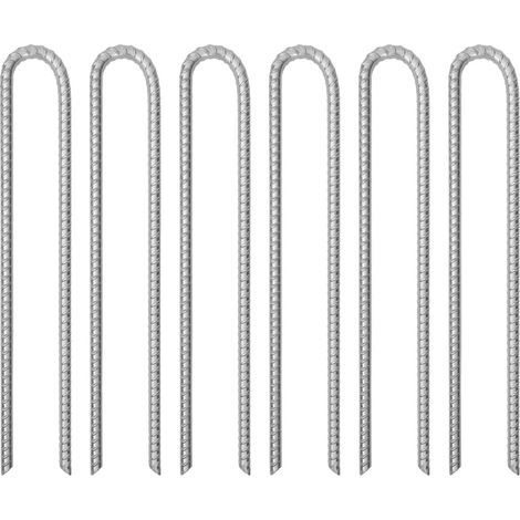 Zeltheringe 6 Stk. U-Form 41,5 cm Ø12 mm Verzinkter Stahl