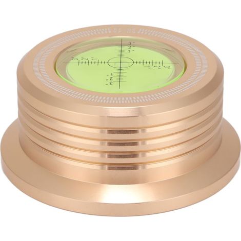 Stabilisateur de Platine Vinyle 50Hz avec Niveau à Bulle et Détection de Vitesse, Poids de Serrage pour Tourne-disques Doré (1/5)