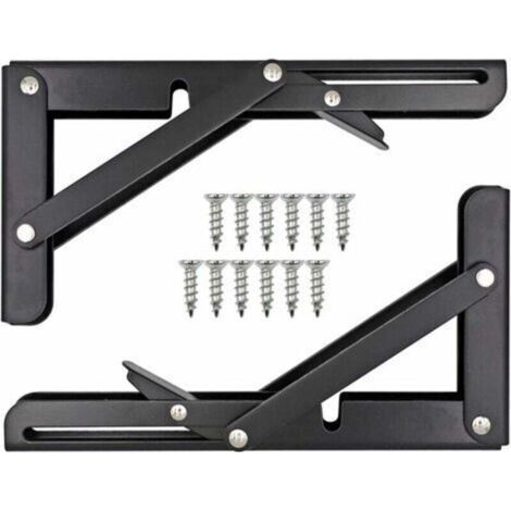 FENOPLASTICANeige-Equerre Pliable Etagere,Tablette Murale Rabattable,Equerre Pliable Charge Lourde Consoles et Taquets pour éTagèRes Utilisé Pour éTabli, éTagèRe,8 Pouces (1/5)