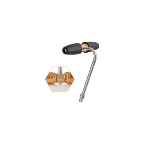 Kit de limpieza de canalones de alta presión con conexión rápida de 6,35 mm y 2 boquillas turbo giratorias para la mayoría de extensiones y lanzas telescópicas de hidrolimpiadoras, mangos.