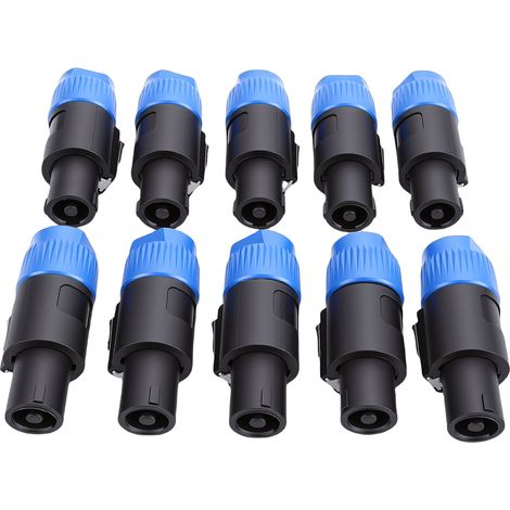 Connecteurs pour amplificateur de câble compatibles avec les fiches audio Speakon NL4FC pour haut-parleurs, verrouillage par rotation, fiches 4 pôles, connecteurs 4 broches, impédance (lot de 10). (1/5)