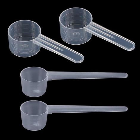 Lot de 4 cuillères doseuses transparentes avec graduation de 5 g et 10 g - Pâtisserie - Doseuses gramme (1/5)