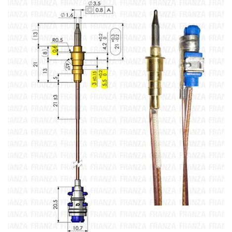 TERMOCOPPIA GAS FUOCHI PIANI COTTURA ELECTROLUX REX Sonda 52cm