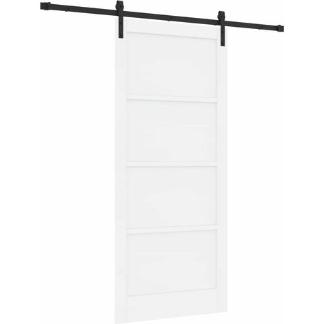 Schiebetür 93 x 211 cm Holzwerkstoff Weiß und Schwarz vidaXL (1/5)