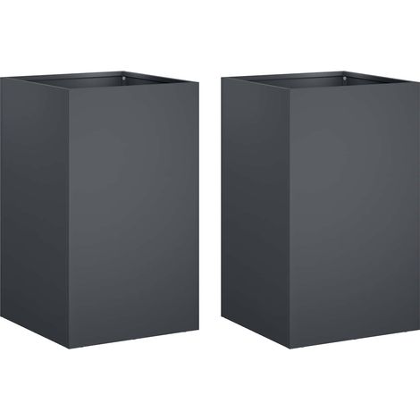 Maison Exclusive - Garten-Pflanzgefäß 2 stk. Anthrazit 30 x 30 x (1/5)