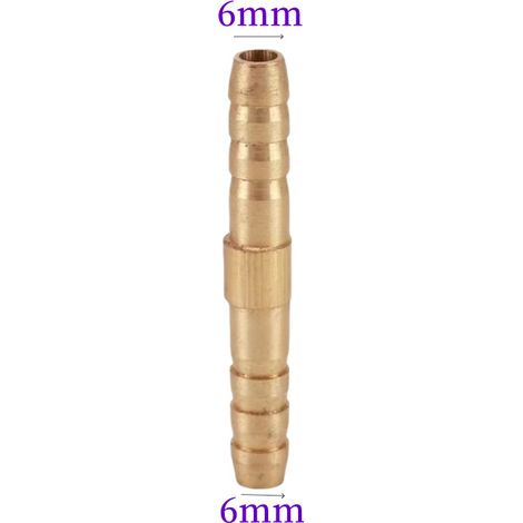 Raccord droit à barbillon en cuivre 6mm - Connecteur tuyau laiton pour plomberie et irrigation
