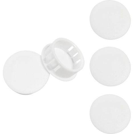 Confezione da 20 tappi in plastica a scatto per fori rotondi da 8 mm, coprifori per mobili, armadi, scrivanie, guardaroba, bianchi