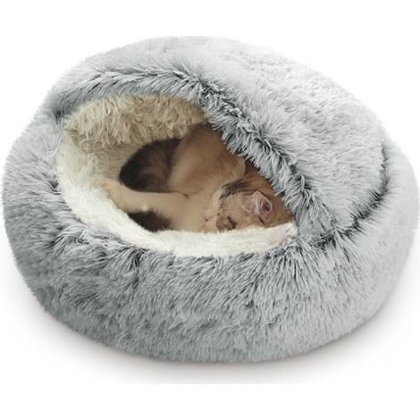 Lit-grotte KIHOUT pour petits chiens et chats, compatible avec les animaux de compagnie, doublure en peluche apaisante et anti-anxié (1/5)