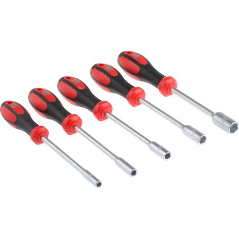 Jeu de tournevis à douille Hex. RS PRO 6 mm, 7 mm, 8 mm, 10 mm, 13 mm en Acier chrome ( Prix pour 1 Jeu ) (1/4)