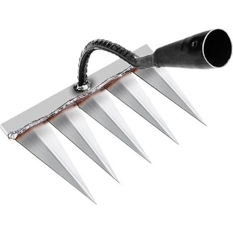Houe en acier à haute teneur en carbone Râteau de désherbage Outil de ferme Désherber le sol Tourner desserrer Artefact Outil de râteau à ongles Artefact Herse Outils agricoles (5T) (1/5)